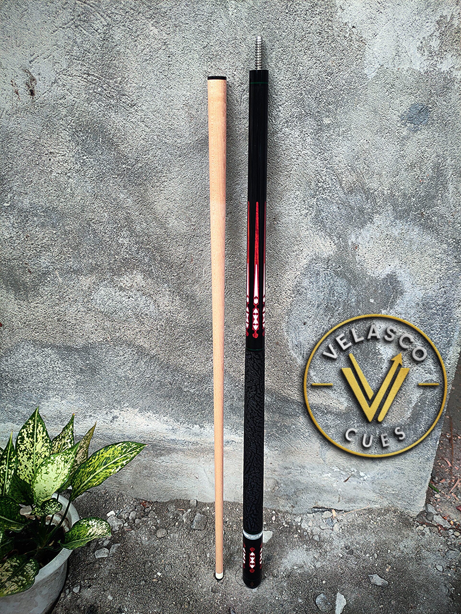 Black Red and White Custom Pool Cue Black Red and White Custom Pool Cue - Image 1