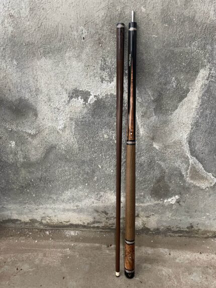 Custom Pool Cue – Stained Black Hard Maple & Camachile Burl 01