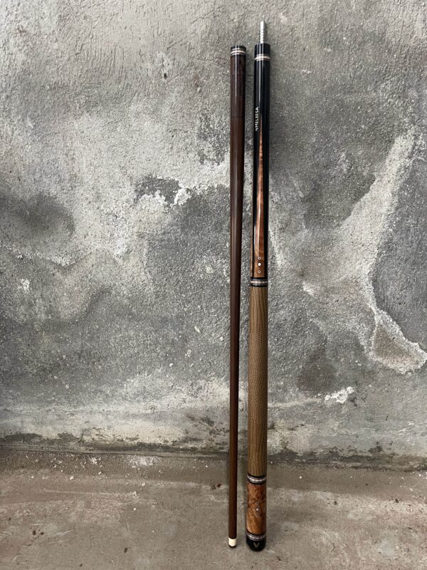 Custom Pool Cue β Stained Black Hard Maple & Camachile Burl 01
