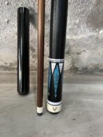Custom Pool Cue – Stained Black Maple with Turquoise Inlays - Image 2