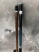 Custom Pool Cue – Stained Black Maple with Turquoise Inlays - Image 3