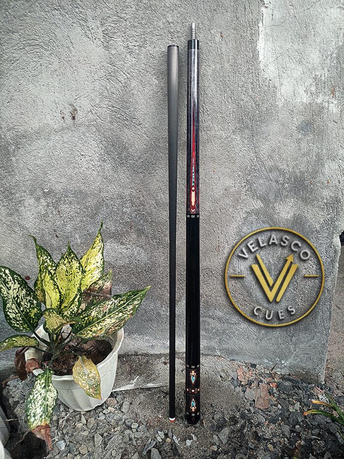 Stained Grey Playing Card Icon Custom Pool Cue - Image 1