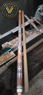 Red Dragon Custom Cue With Turquoise And Abalone - Image 2