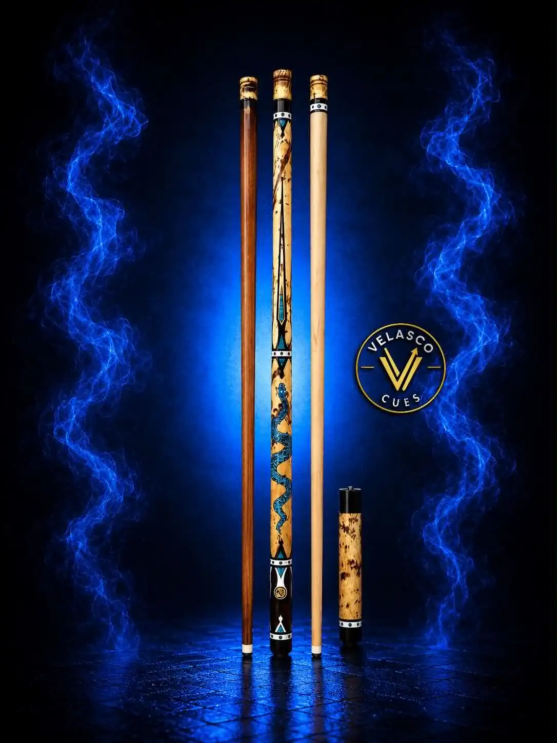 Azure Serpent Series Spalted Tamarind & Ebony Fusion